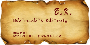 Börcsök Károly névjegykártya