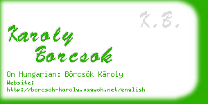 karoly borcsok business card