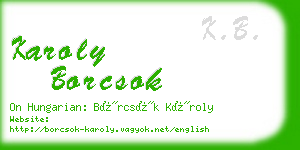 karoly borcsok business card